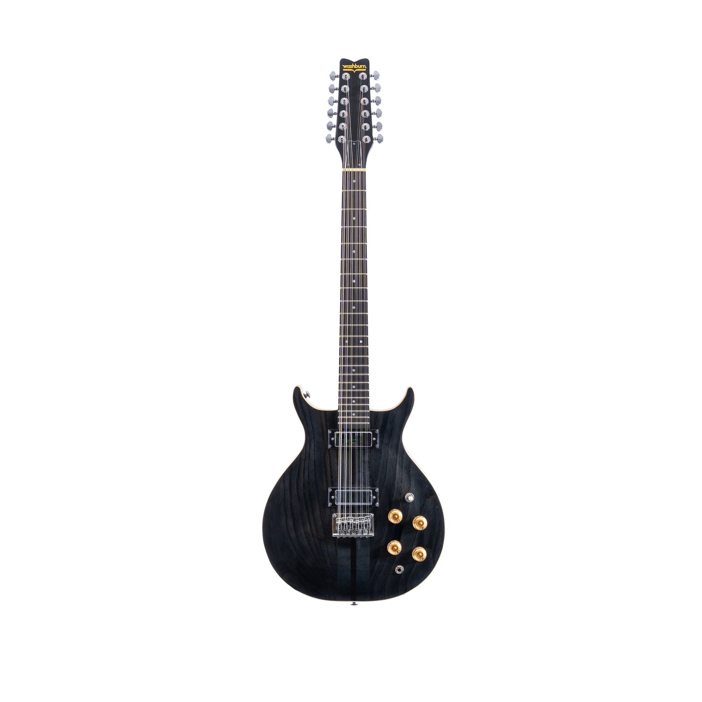 Washburn H12TB Wing Series Hawk 12-String Electric Guitar w/Gigbag. Trans Black