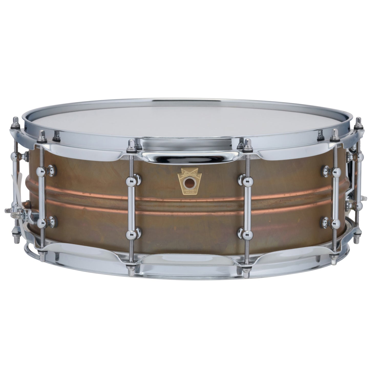 Ludwig LC661T Copper Phonic 5x14 "RAW" Natural Patina Shell, Tube Lugs Snare Drum