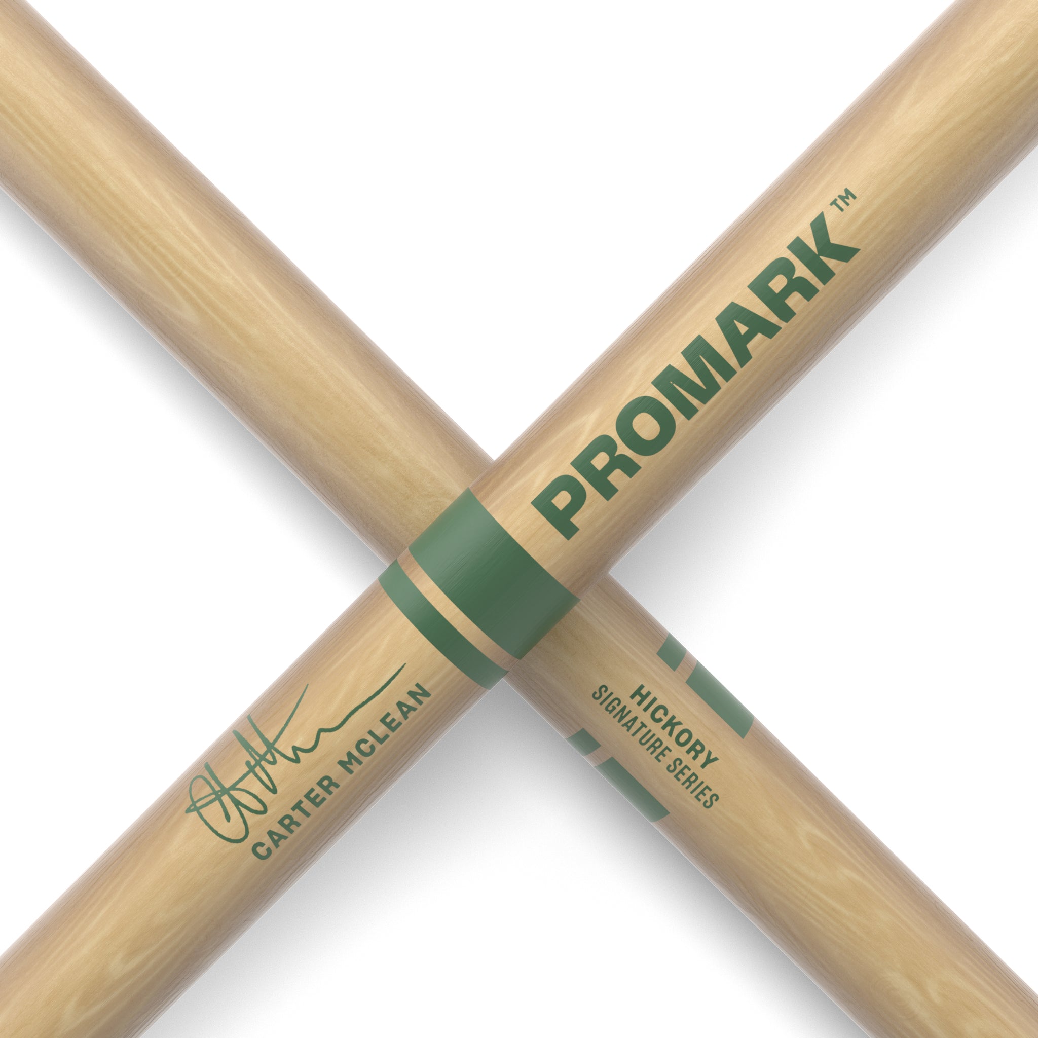 ProMark Carter McLean 5AB Hickory Drumsticks, Wood Tip