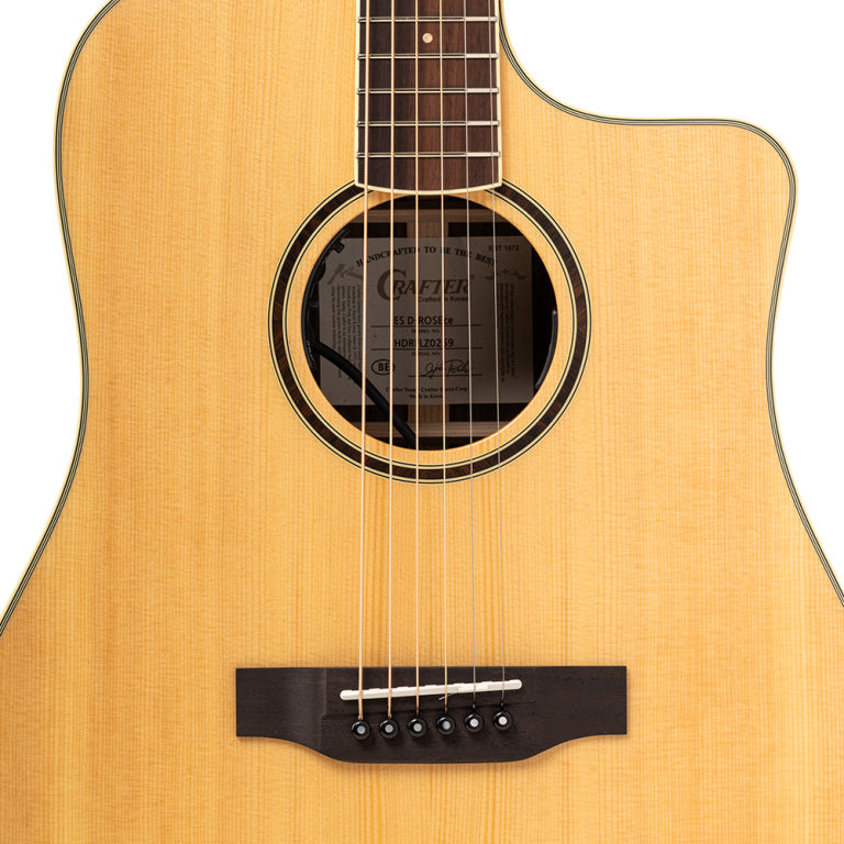 Crafter Es Series, Dreadnought Cutaway Acoustic-Electric Guitar Solid Spruce Top