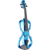 Stagg 4/4 Electric Violin Set With Metallic Blue, Soft Case And Headphones