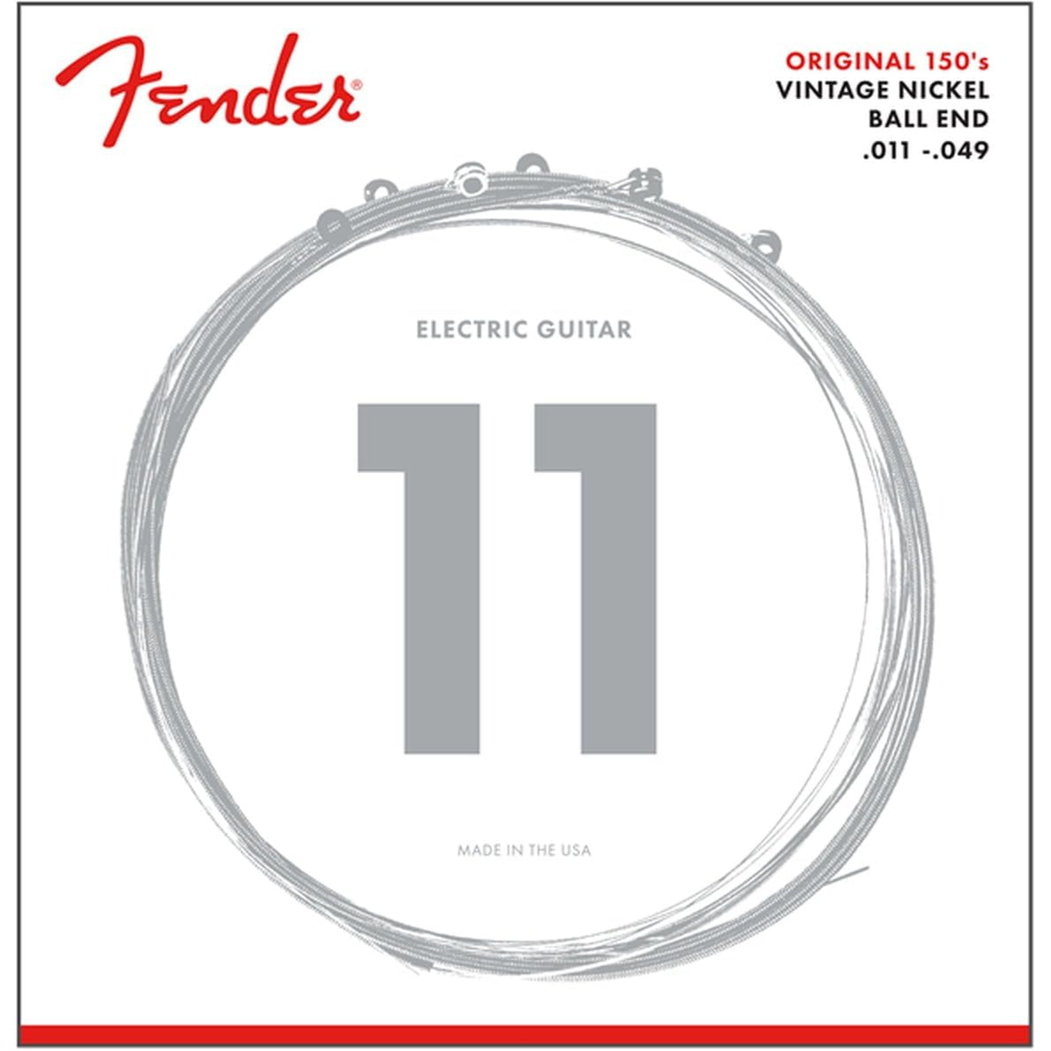 Fender Original 150 Electric Guitar Strings Pure Nickel Wound Ball End 011-049