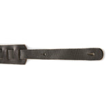 Ovation Guitar Premium Leather Strap Signature Leaf Black