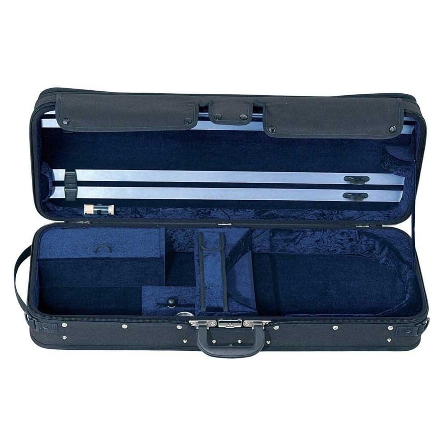GEWA Viola Case, Concerto, Oblong, Adjustable 36-42.5cm Body, Black/Blue