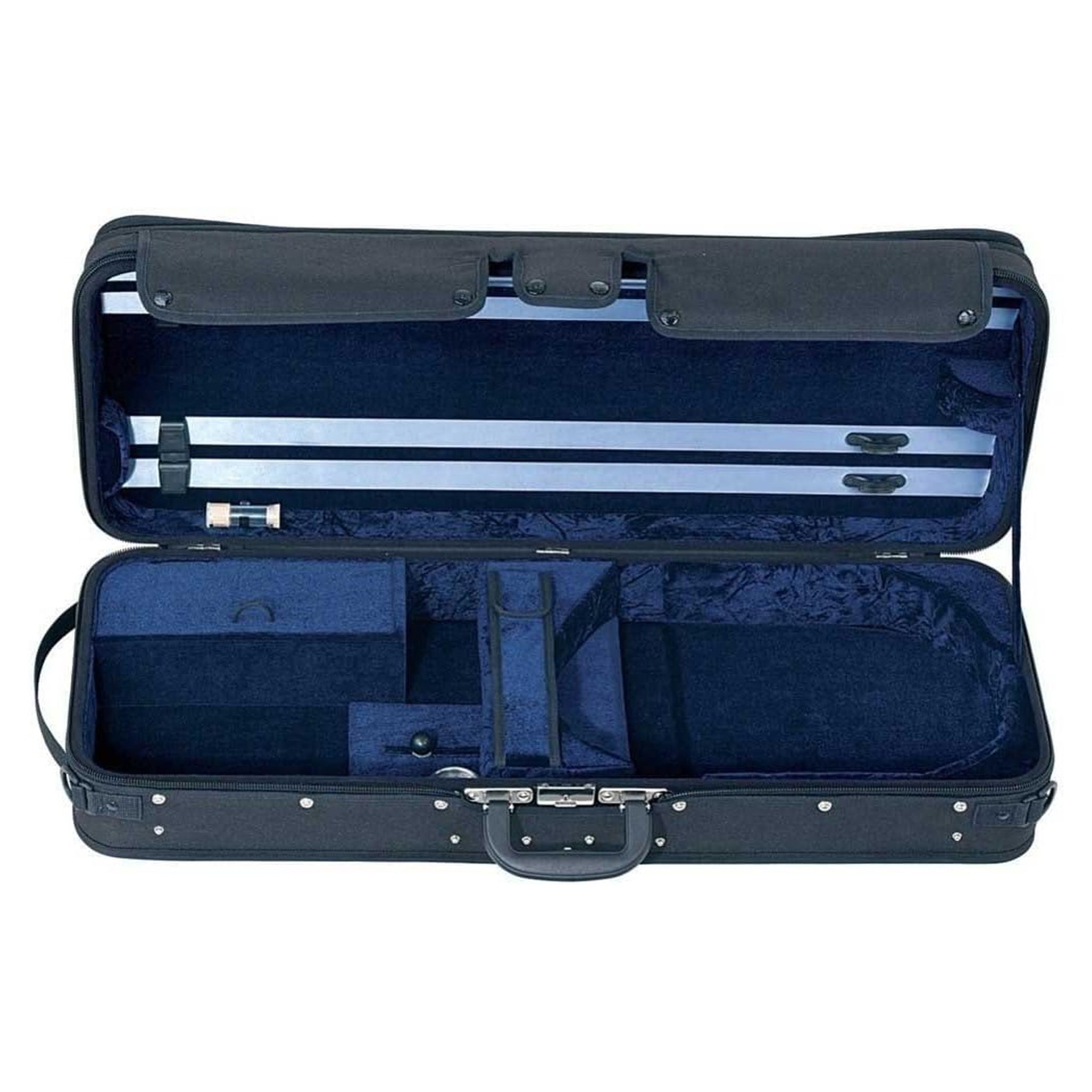 GEWA Viola Case, Concerto, Oblong, Adjustable 36-42.5cm Body, Black/Blue
