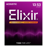 Elixir Phosphor Bronze Acoustic Guitar Strings, NANOWEB, HD Light (.013-.053)