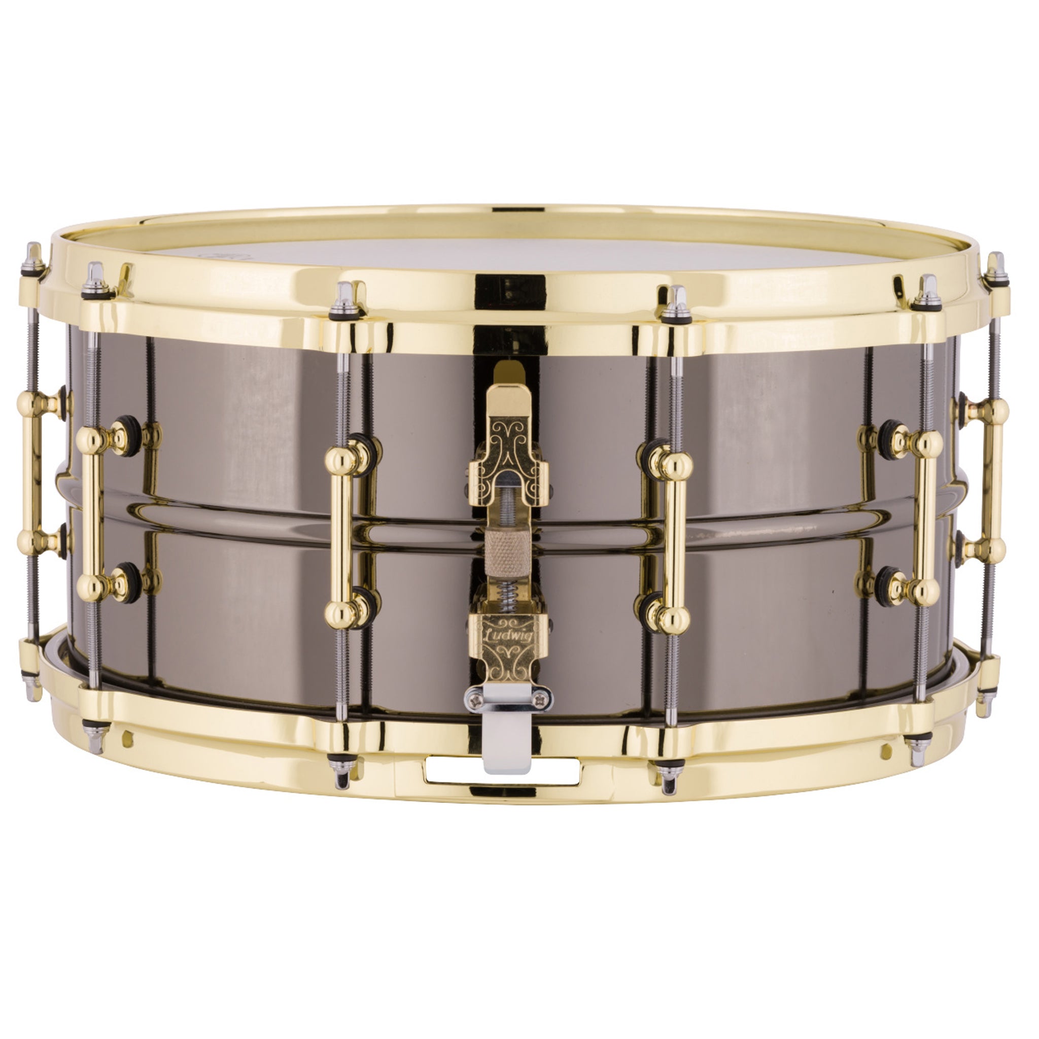 Ludwig LB417BT Black Beauty 6.5x14 Black Beauty, Brass Trim, Tube Lugs Snare Drum