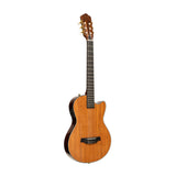 Angel Lopez 4/4 Cutaway Electric Classical Guitar Solid Body, Natural
