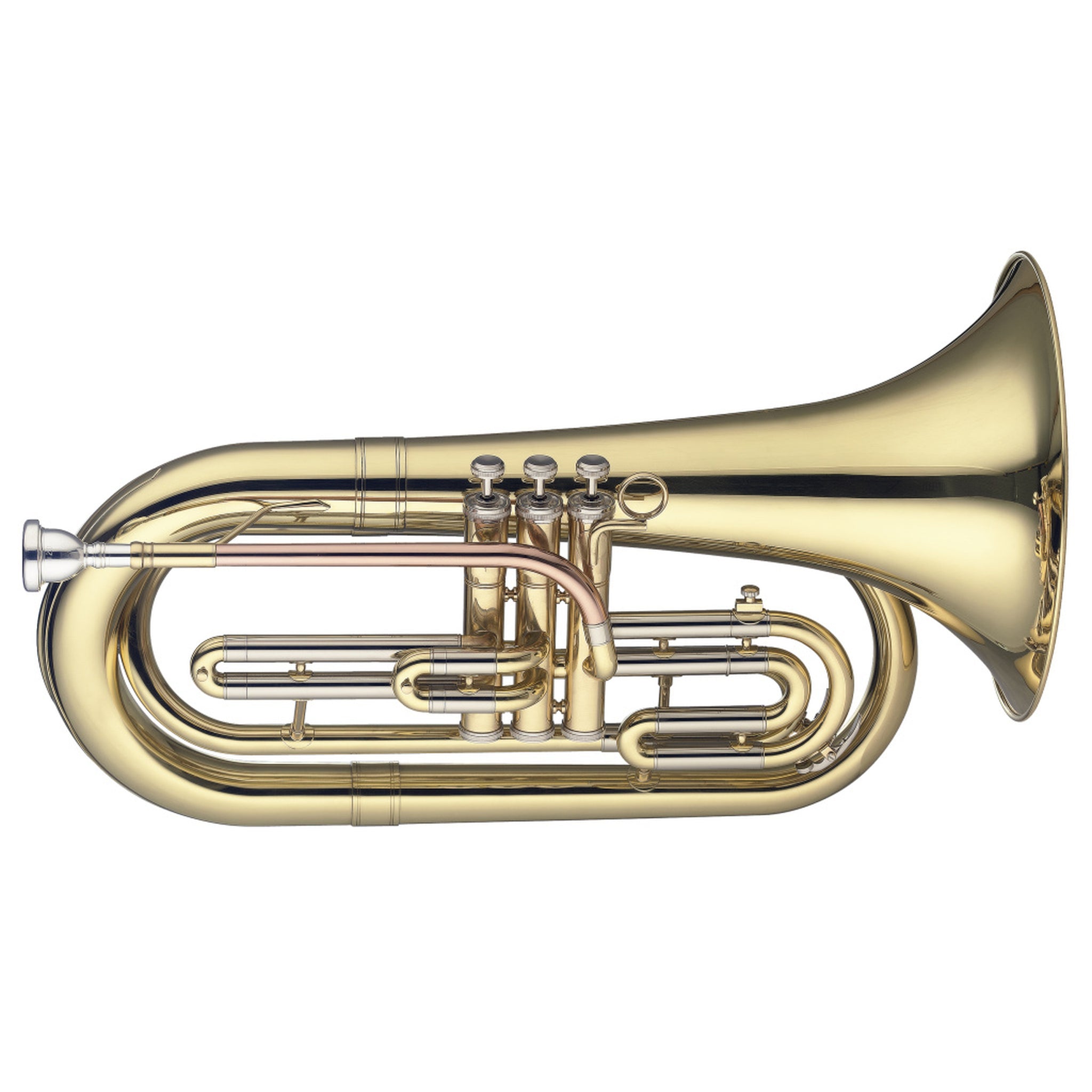 Stagg Bb Marching Baritone, 3 Pistons In Stainless Steel