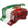 D'Luca Primo Button Accordion 31 Keys 12 Bass on FBE Key with Case and Straps, Red, White, Green