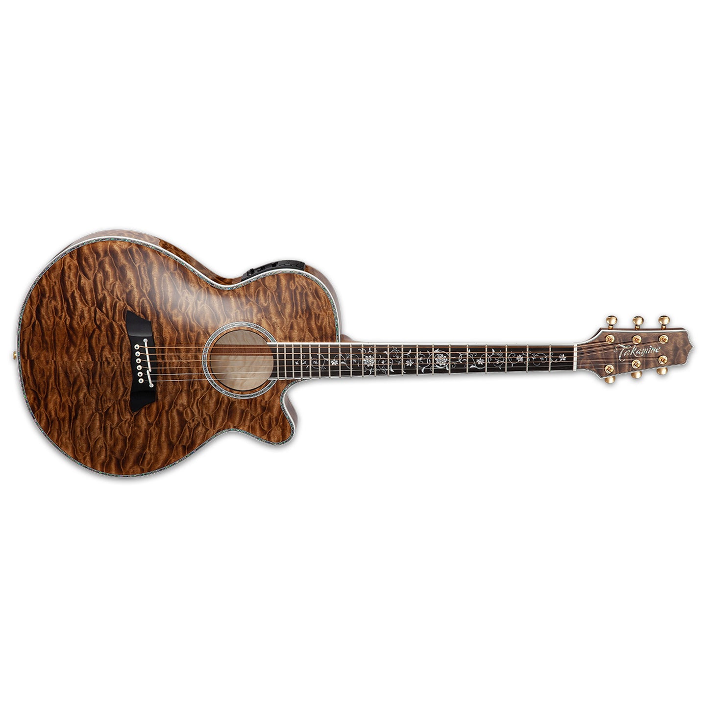 Takamine TSP100 VT Thinline Acoustic-Electric Guitar W/CASE Vintage Tobacco