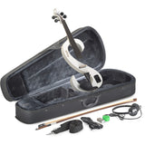 Stagg 4/4 Electric Violin Set With S-shaped White, Case & Headphones