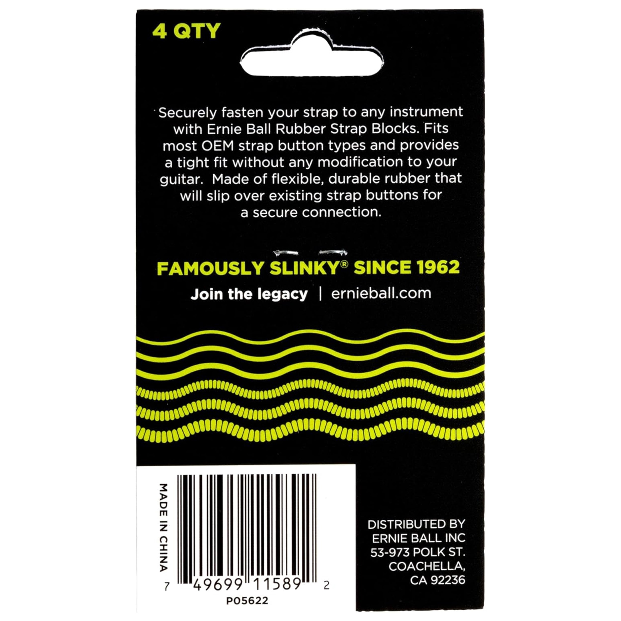 Ernie Ball Strap Blocks - Green - 4 Pack