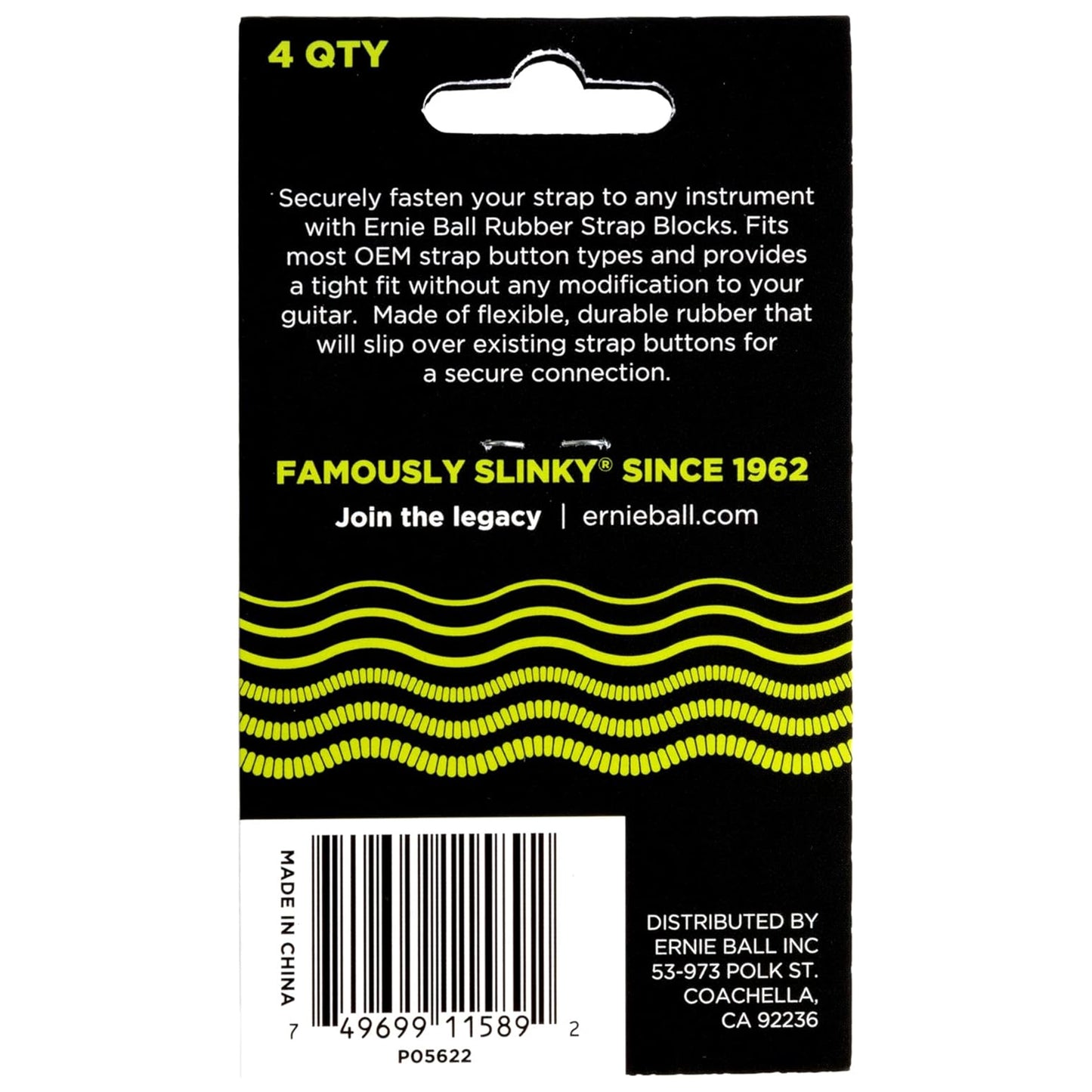 Ernie Ball Strap Blocks - Green - 4 Pack
