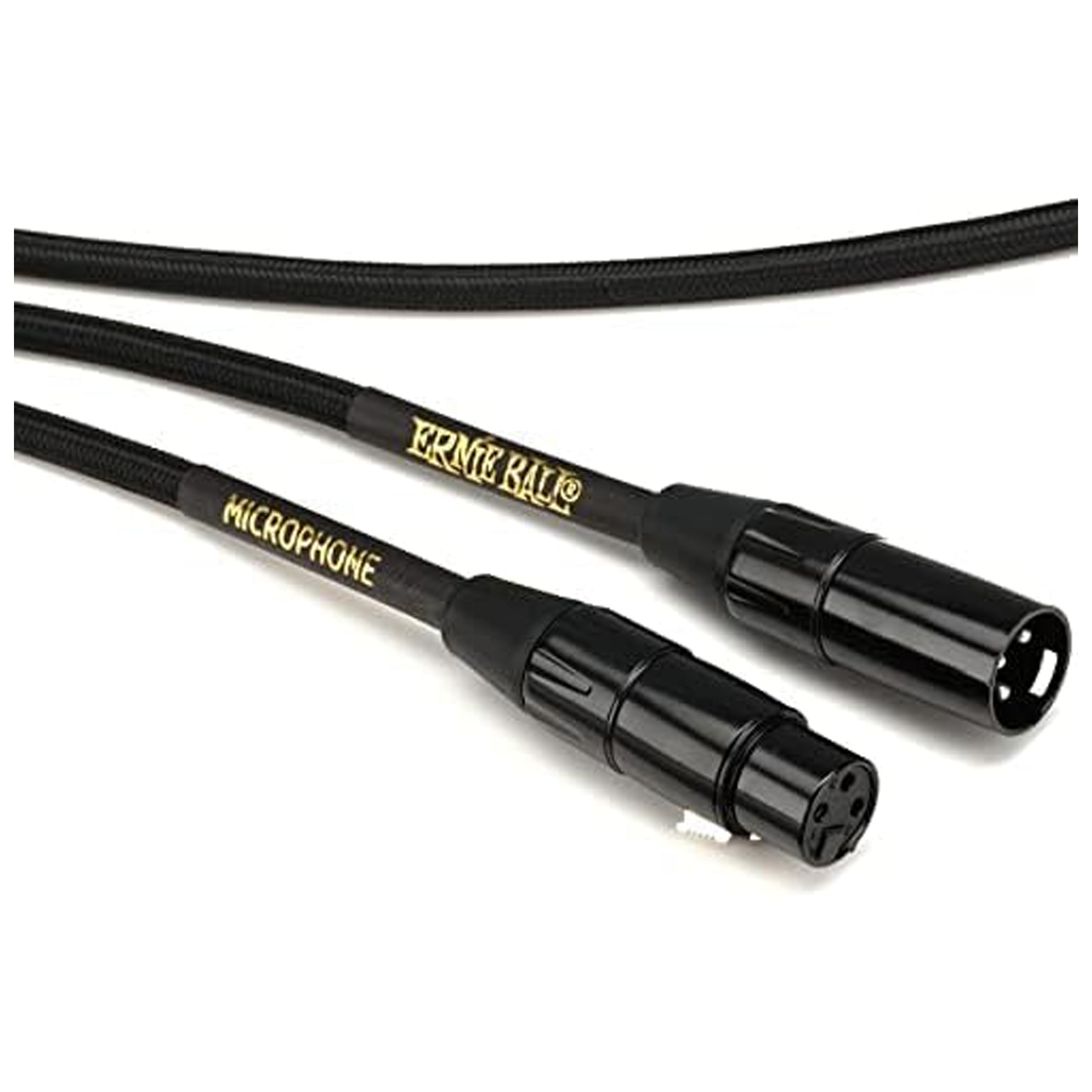 Ernie Ball Braided XLR Microphone Cable Male/Female 20ft - Black