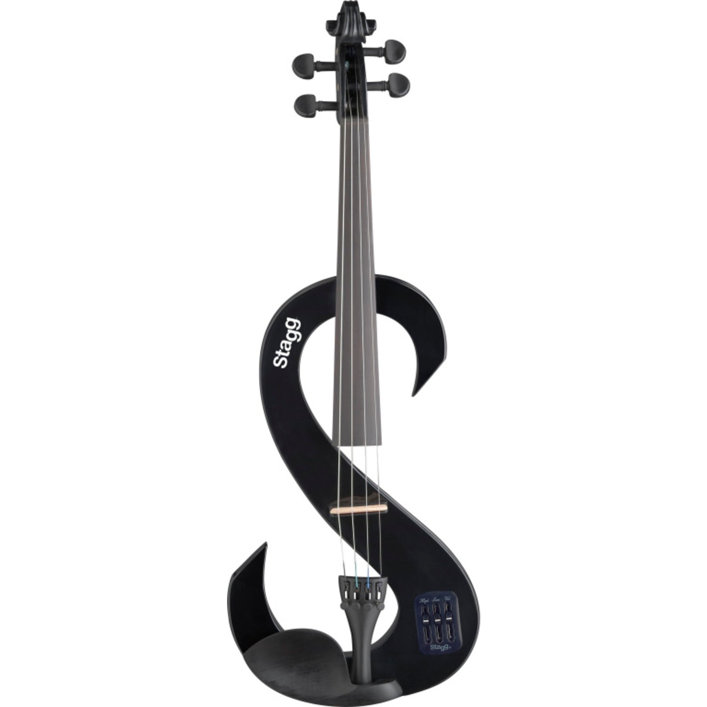 Stagg 4/4 Electric Violin Set With S-shaped Black, Case & Headphones