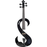 Stagg 4/4 Electric Violin Set With S-shaped Black, Case & Headphones