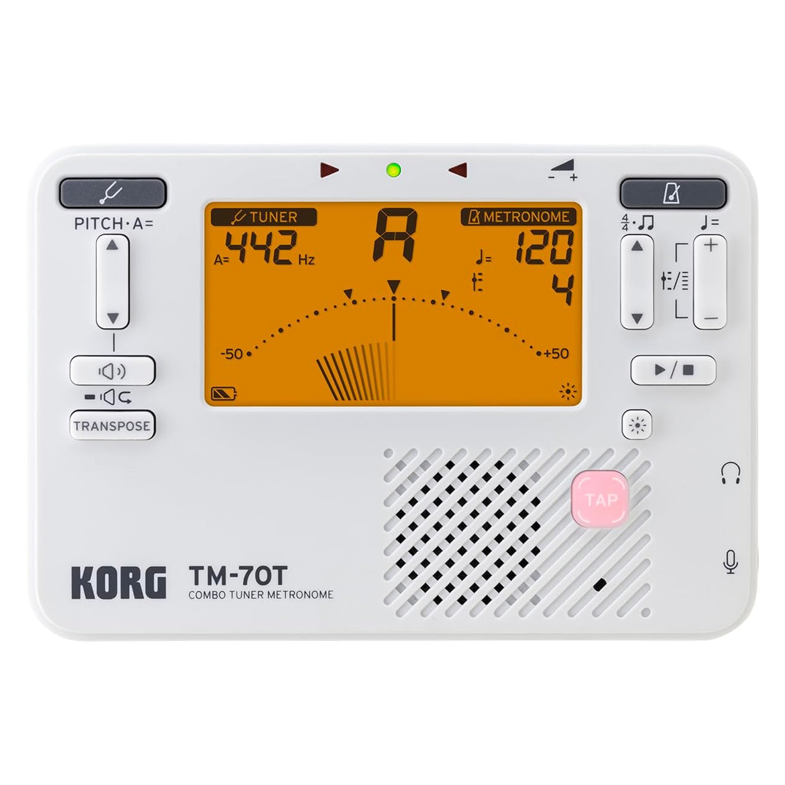 Korg TM-70 Handheld Tuner-Metronome White