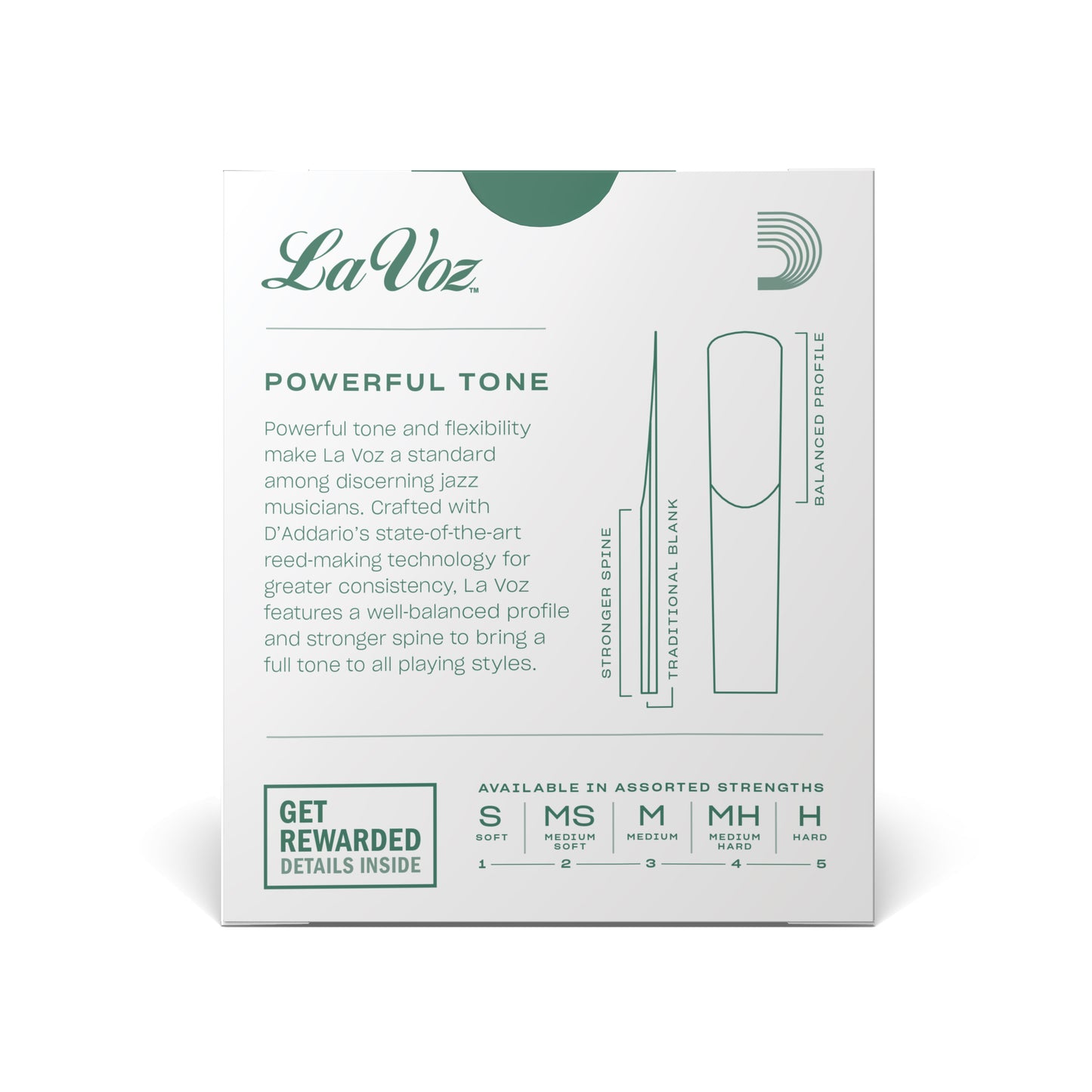 La Voz Bb Clarinet Reeds, Strength Hard, 10-pack