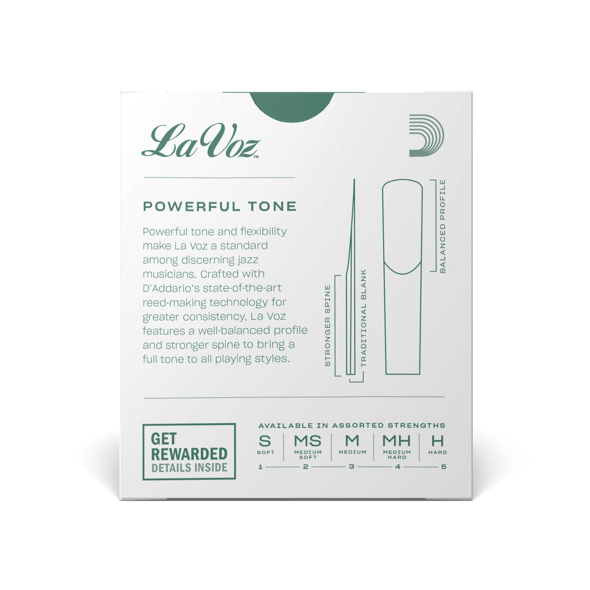 La Voz Bb Clarinet Reeds, Strength Hard, 10-pack