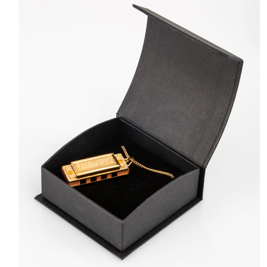 Hohner 110 Gold Plated Little Lady Harmonica with Necklace