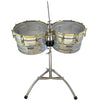 D'Luca made by Herch Timbales 15" & 16" Stainless Steel Gold Hardware with Stand