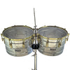 D'Luca made by Herch Timbales 15" & 16" Stainless Steel Gold Hardware with Stand
