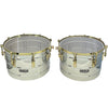 D'Luca made by Herch Timbales 15" & 16" Stainless Steel Gold Hardware with Stand