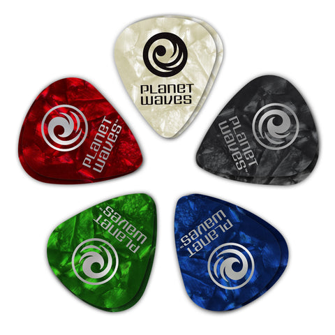 Planet Waves Assorted Pearl Celluloid Guitar Picks, 25 pack, Extra Heavy