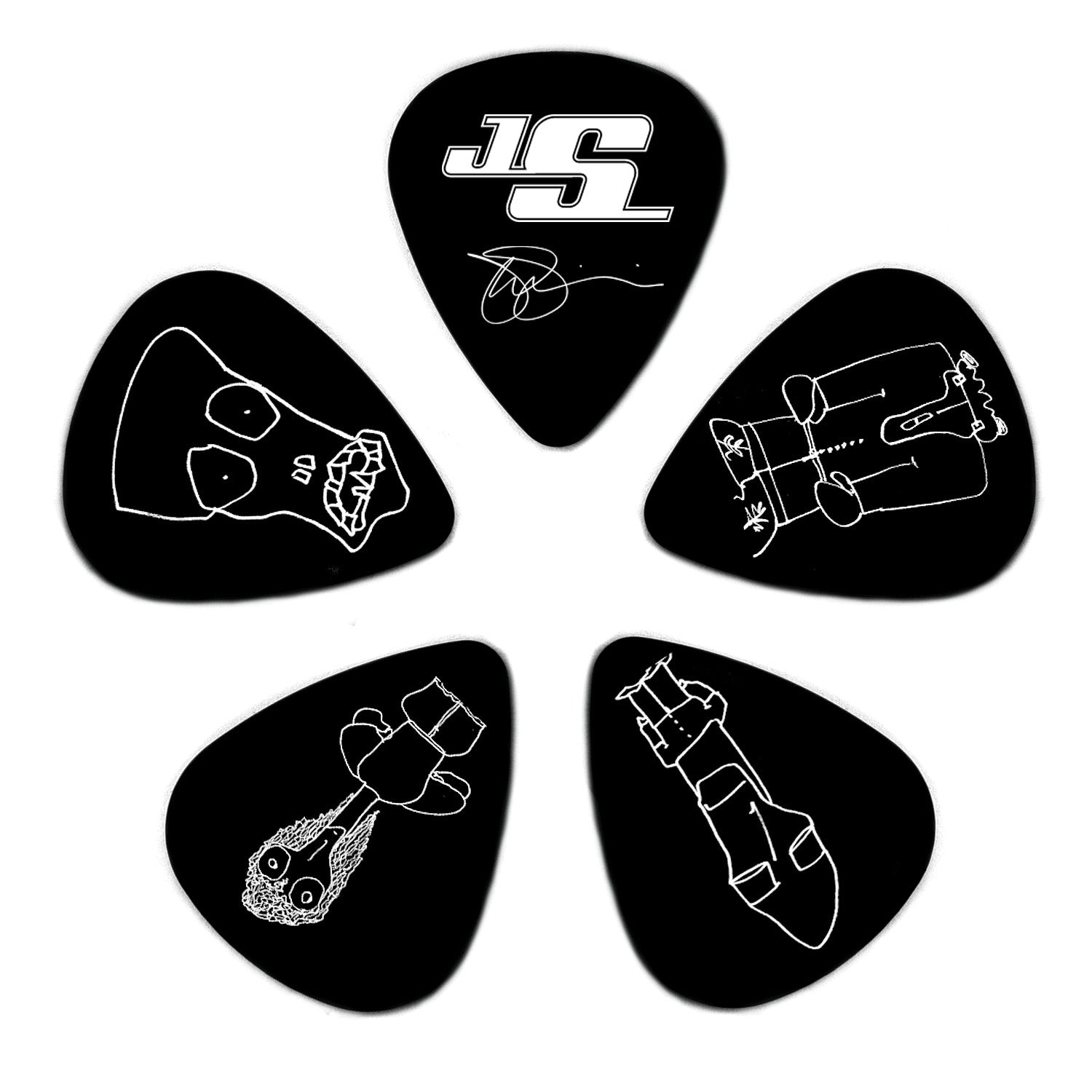 Planet Waves Joe Satriani Guitar Picks, Black, 10 Pack, Light