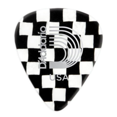 Planet Waves Checkerboard Celluloid Guitar Picks 25 pack, Light