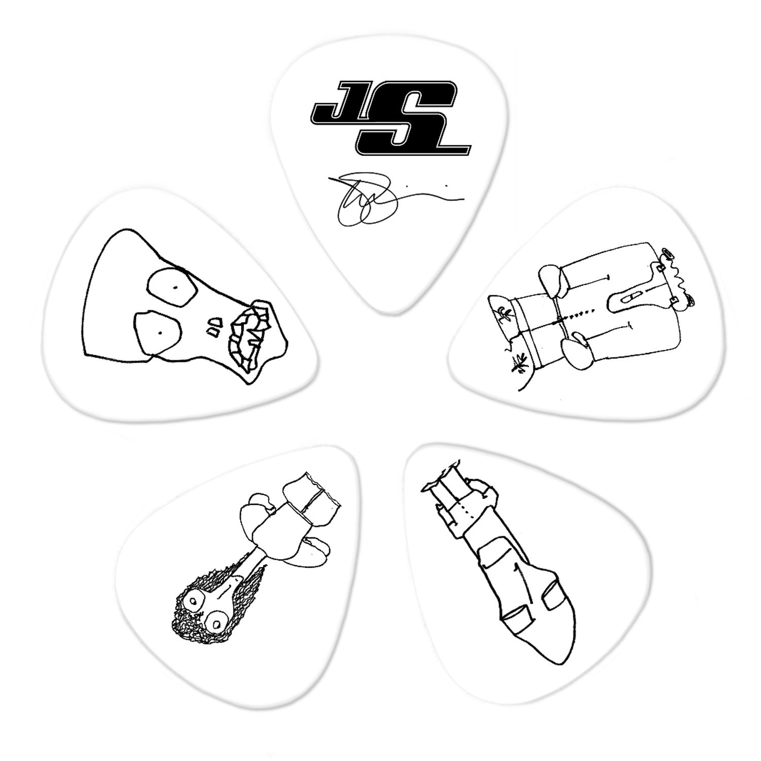 Planet Waves Joe Satriani Guitar Picks, White, 10 pack, Light