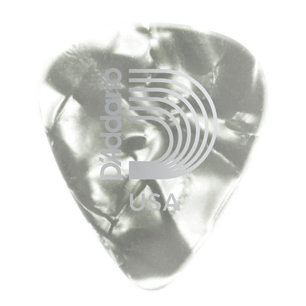 Planet Waves White Pearl Celluloid Guitar Picks, 100 pack, Light
