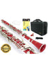 D'Luca 200 Series Red ABS 17 Keys Bb Clarinet with Double Barrel, Canvas Case, Cleaning Kit and 1 Year Manufacturer Warranty