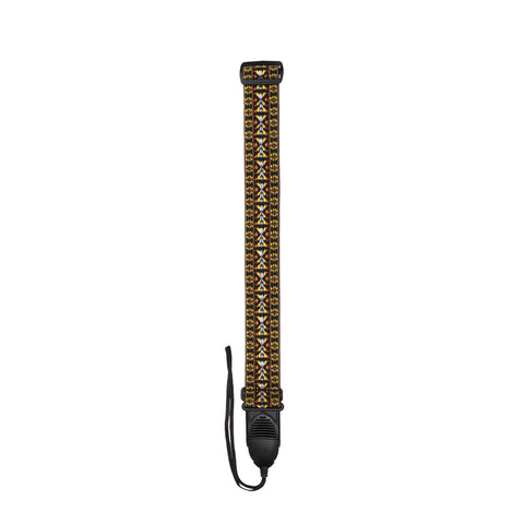 D'Addario Acoustic Quick Release Guitar Strap, Hootenanny Yellow & Brown