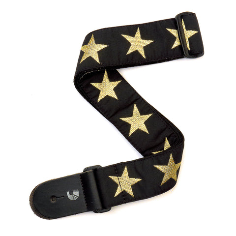 Planet Waves Woven Guitar Strap, Gold Star