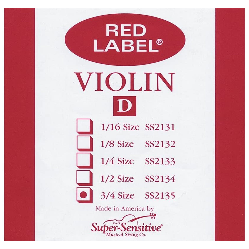 Red Label Violin D Single String 3/4 Medium