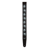 D'Addario Alchemy Leather Guitar Strap, Skulls in Spades