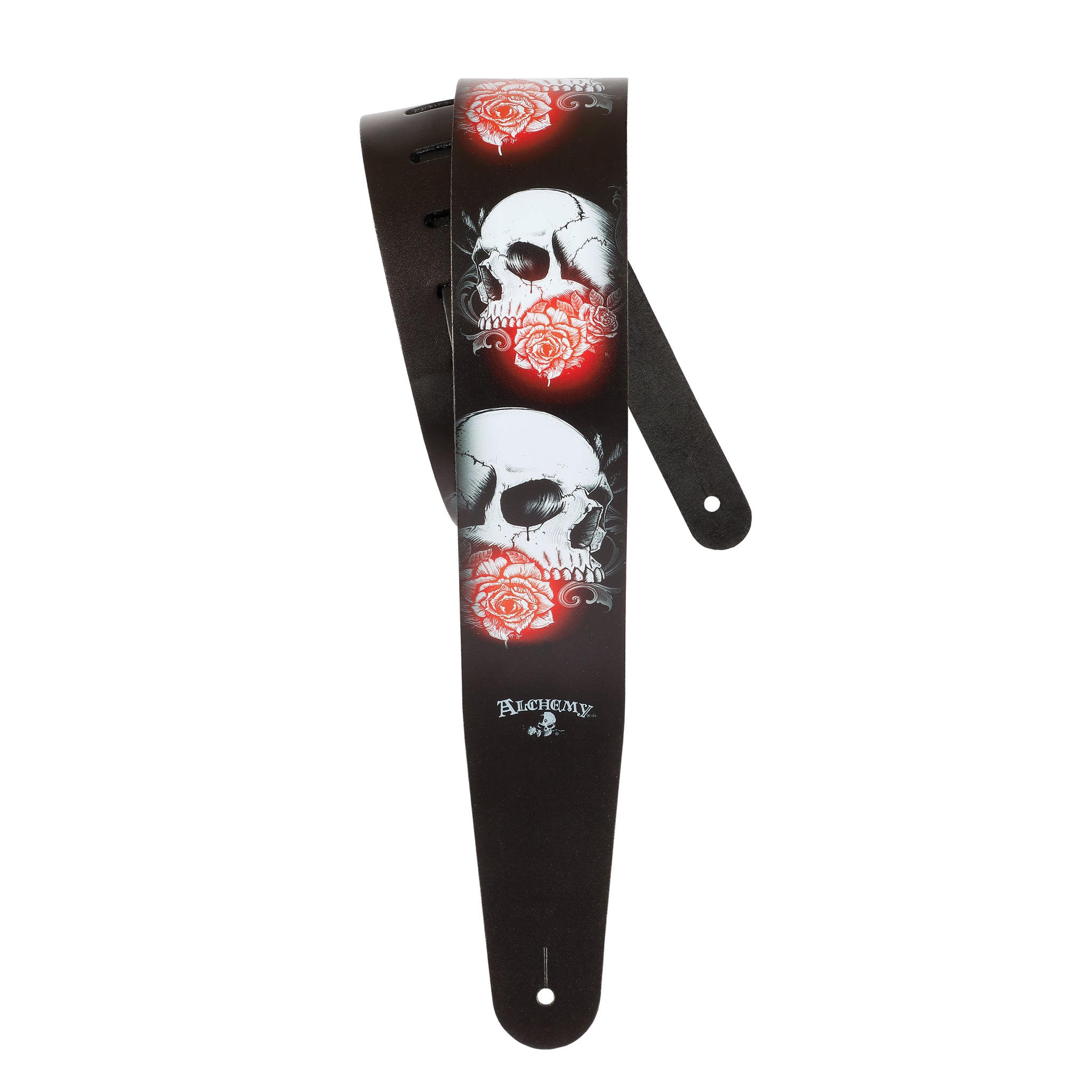 D'Addario Alchemy Leather Guitar Strap, Luminous Rose