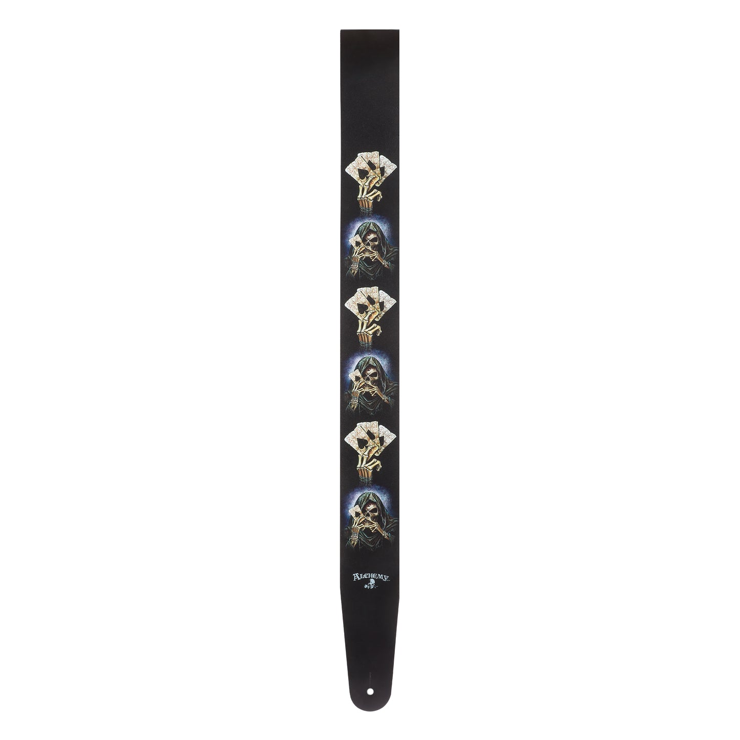 D'Addario Alchemy Leather Guitar Strap, Hand of Death