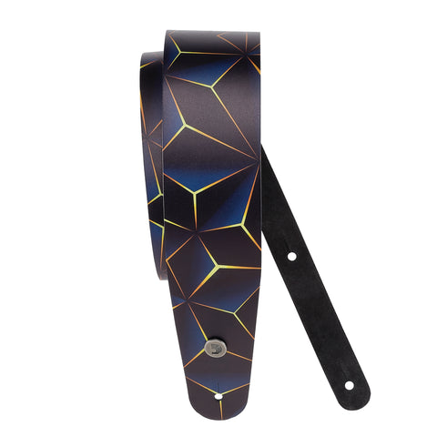 D'Addario Printed Leather Guitar Strap, Optic Art