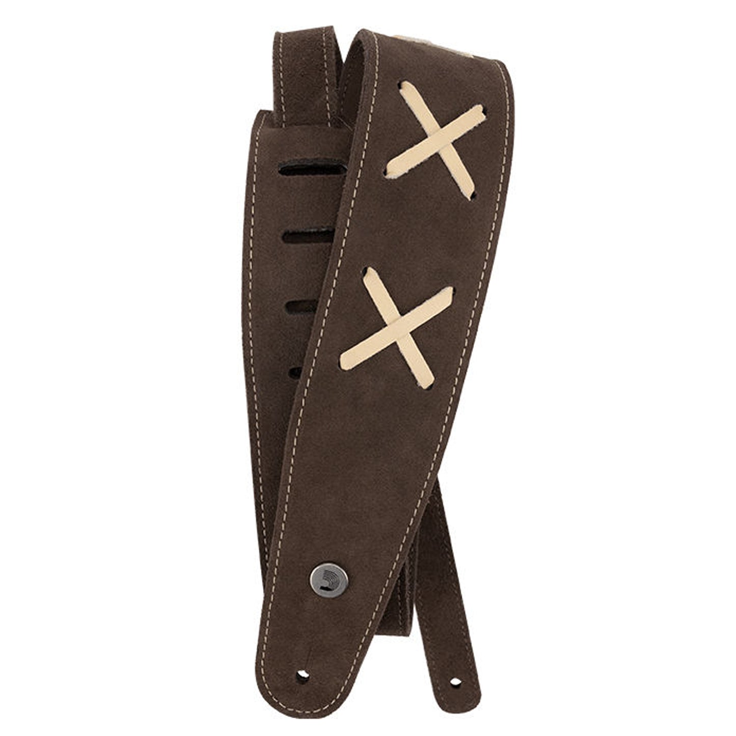 D'Addario, 2.5" Suede Leather Vintage Guitar Strap, Brown 