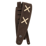 D'Addario, 2.5" Suede Leather Vintage Guitar Strap, Brown 