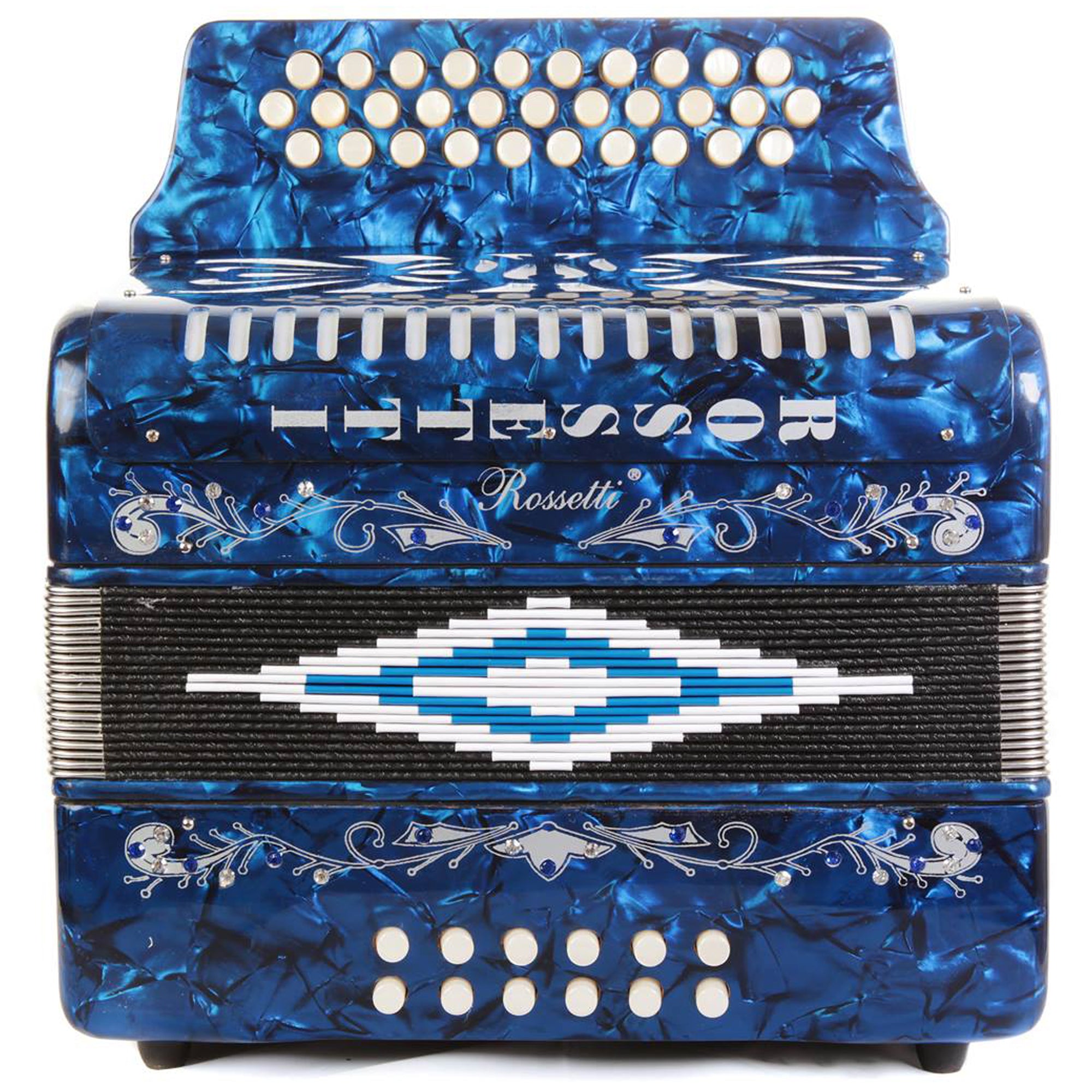 Rossetti 31 Button Accordion 12 Bass GCF Blue