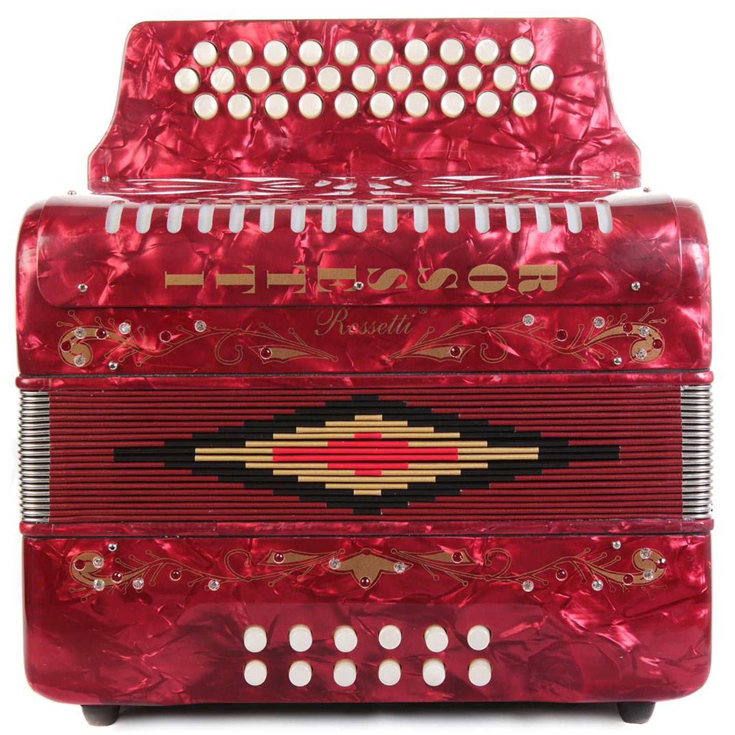 Rossetti 31 Button Accordion 12 Bass FBE Red