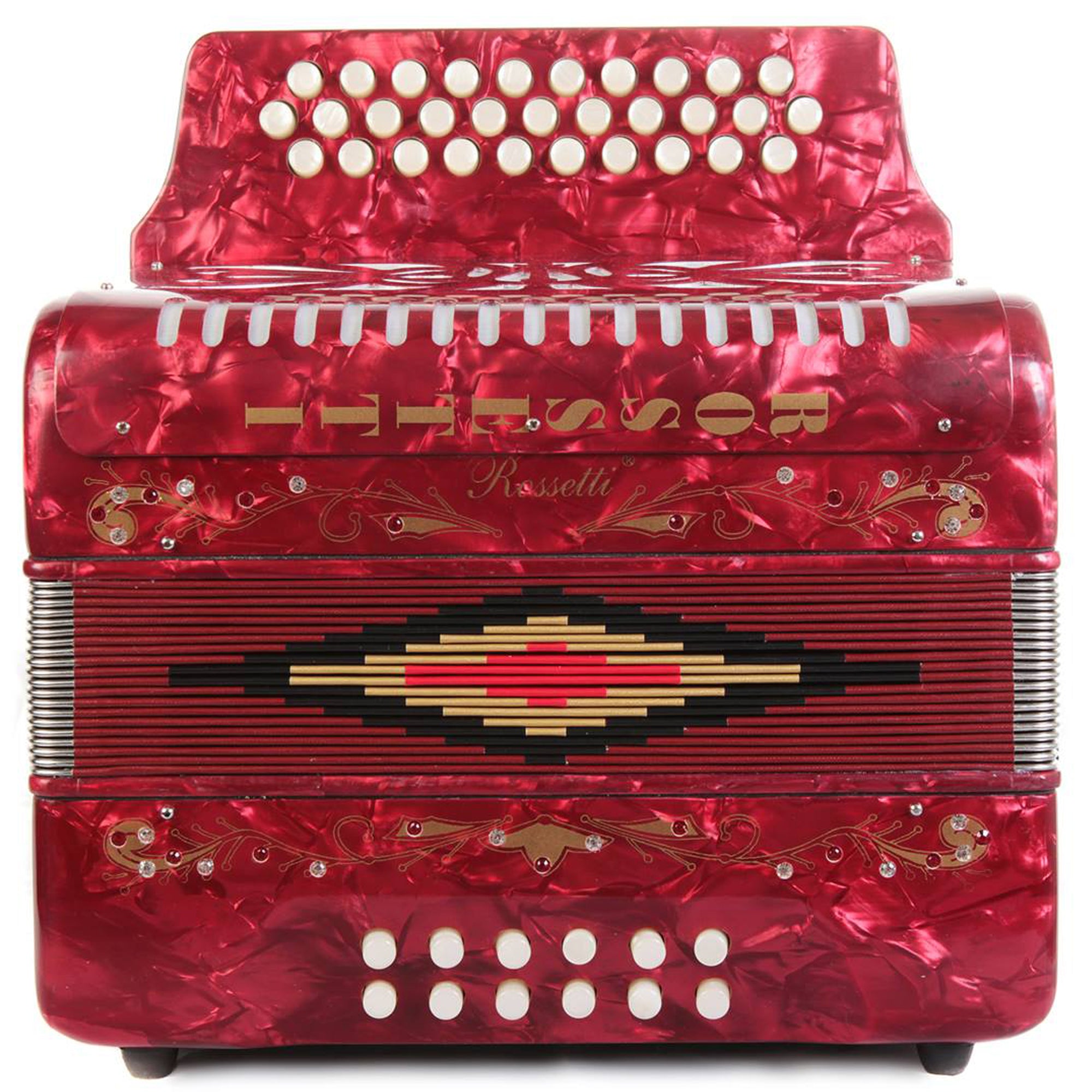 Rossetti 31 Button Accordion 12 Bass FBE Red