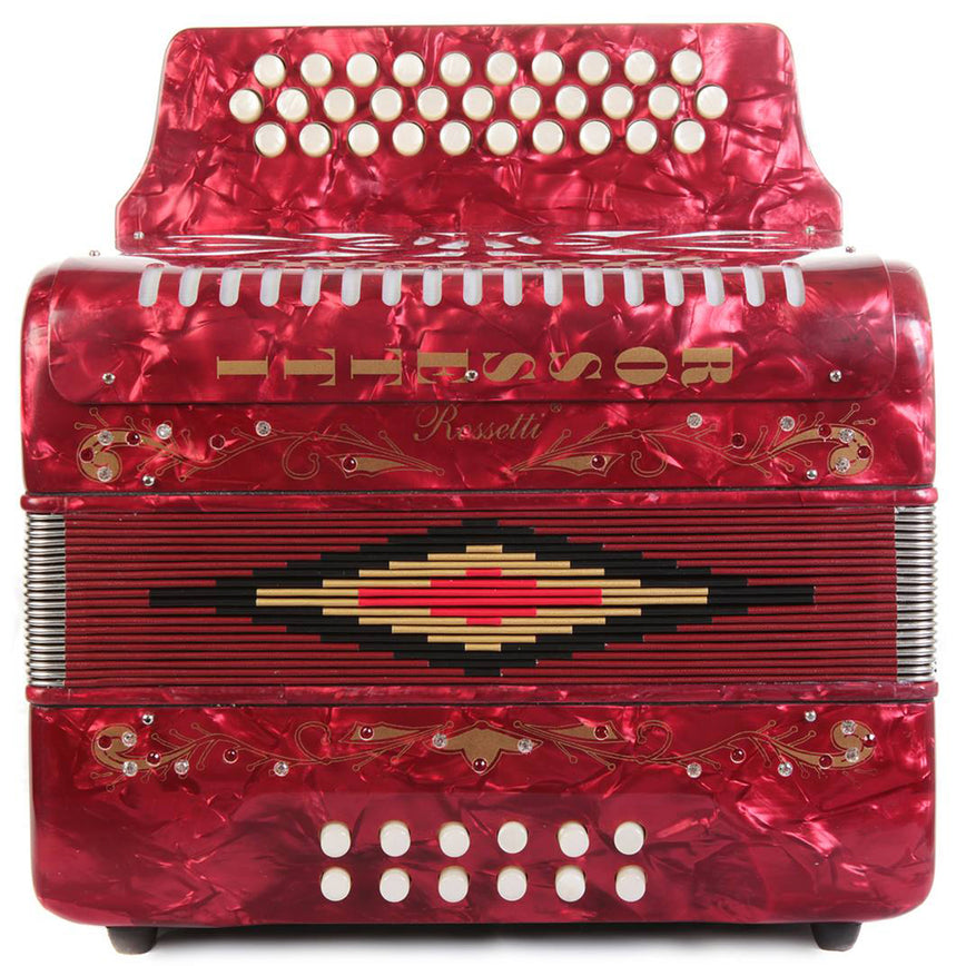 Rossetti 31 Button Accordion 12 Bass GCF Red