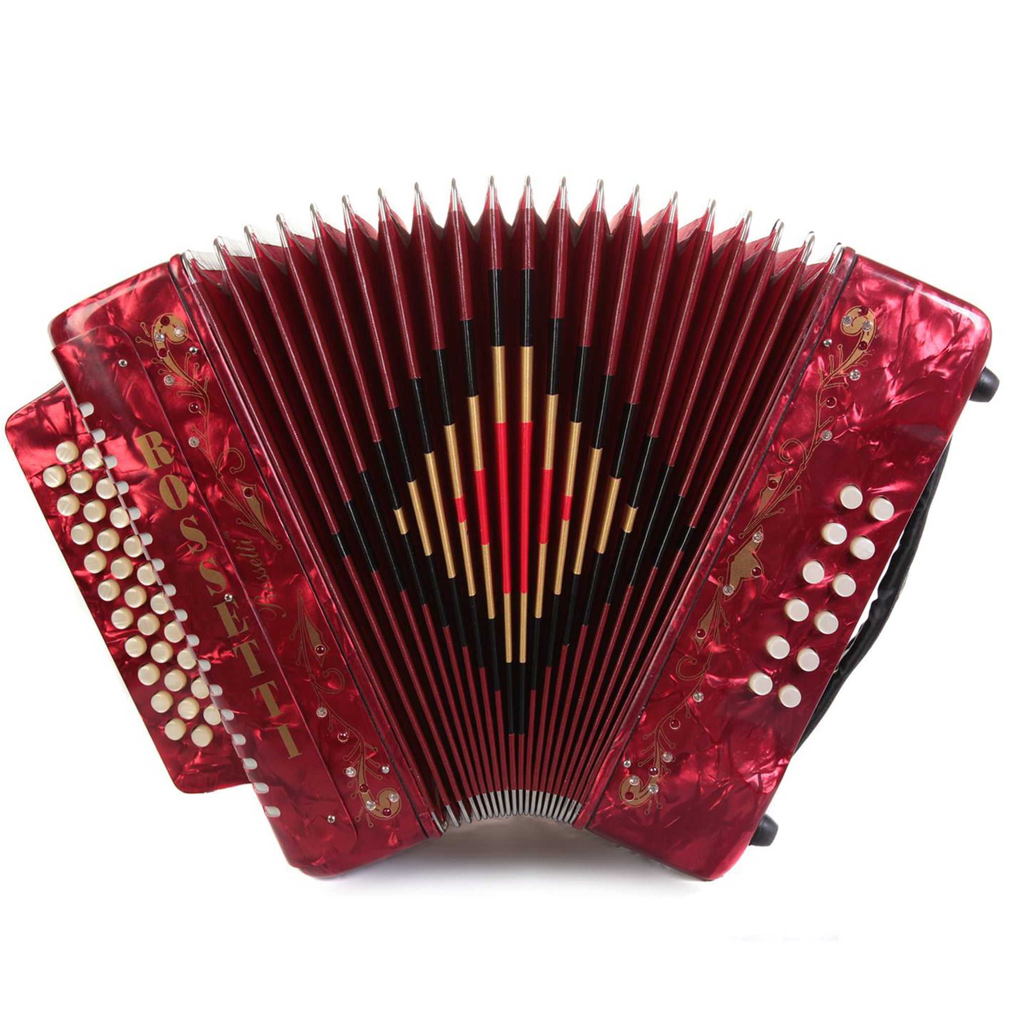 Rossetti 31 Button Accordion 12 Bass GCF Red