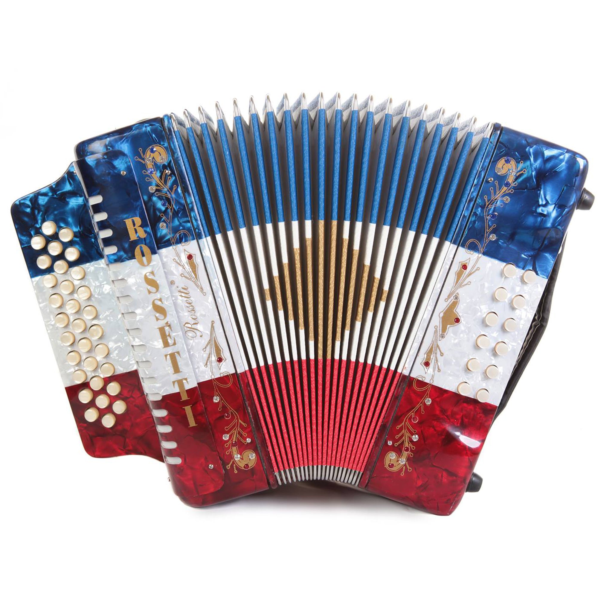 Rossetti 31 Button Accordion 12 Bass Usa FBE Flag