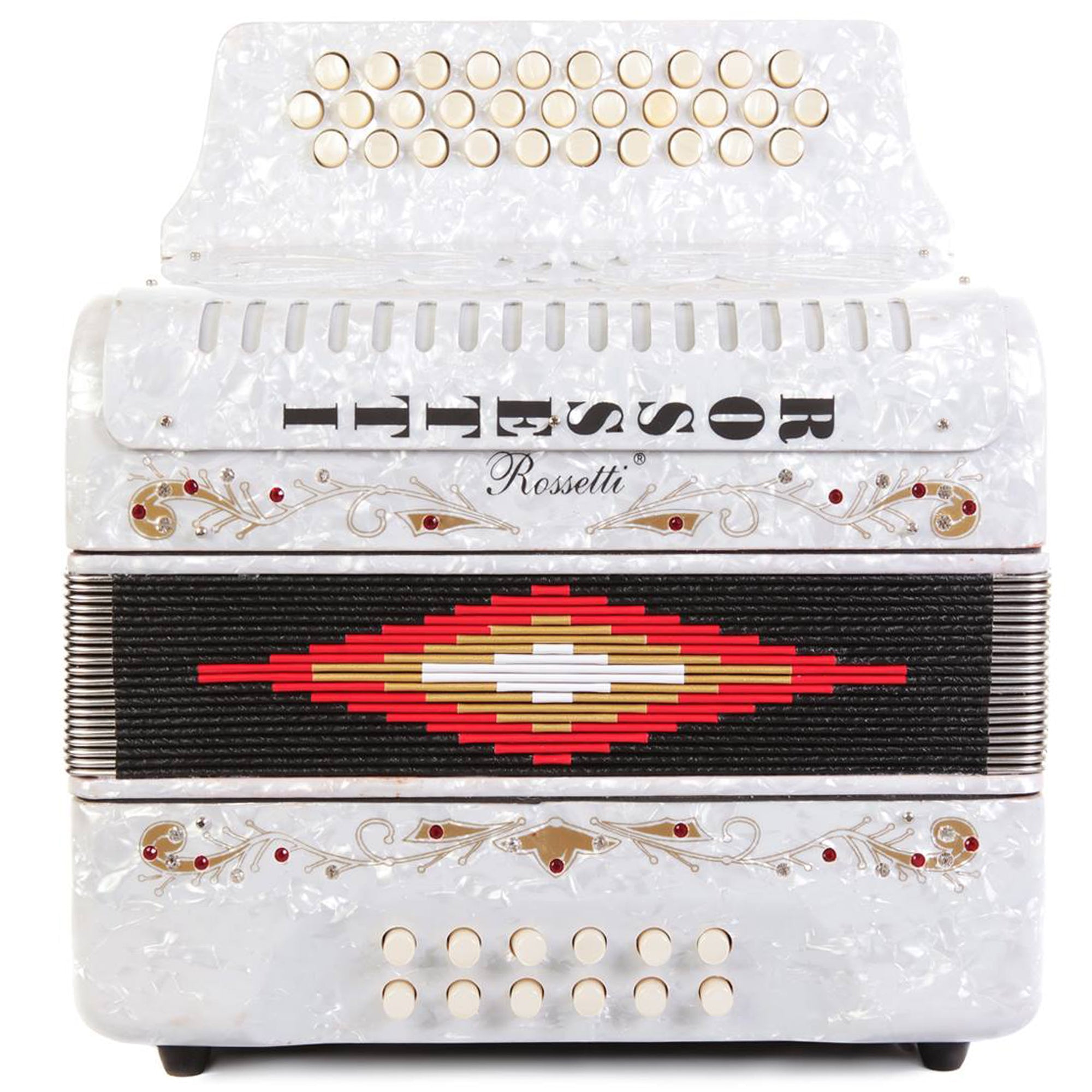 Rossetti 31 Button Accordion 12 Bass FBE White